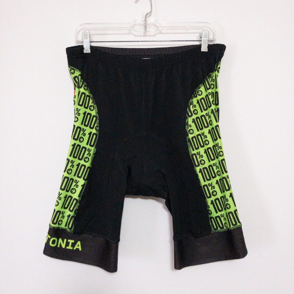 Hincapie Cycling Shorts Mens 3XL Black Pelotonia Padded Neon Green Biking New